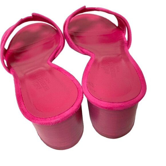 HERMES Oasis - Pink Suede Women's Sandals 558-061025 - Picture 4 of 8